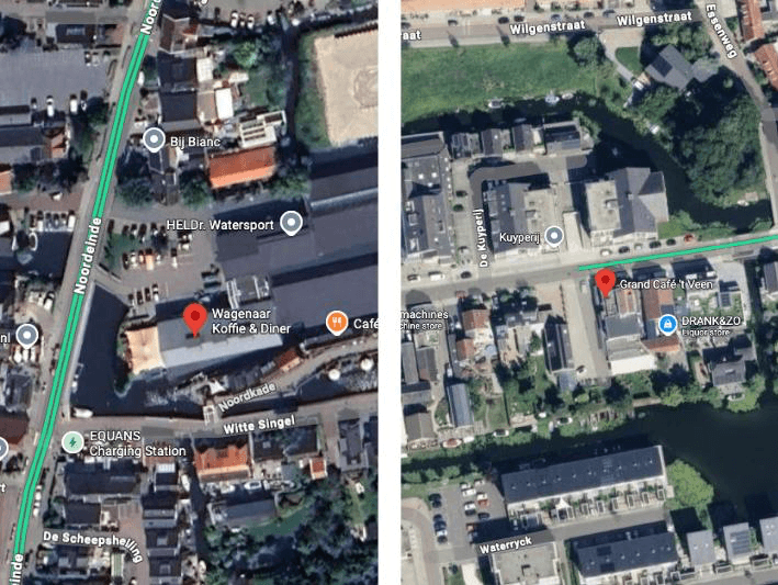 Route naar de locatie