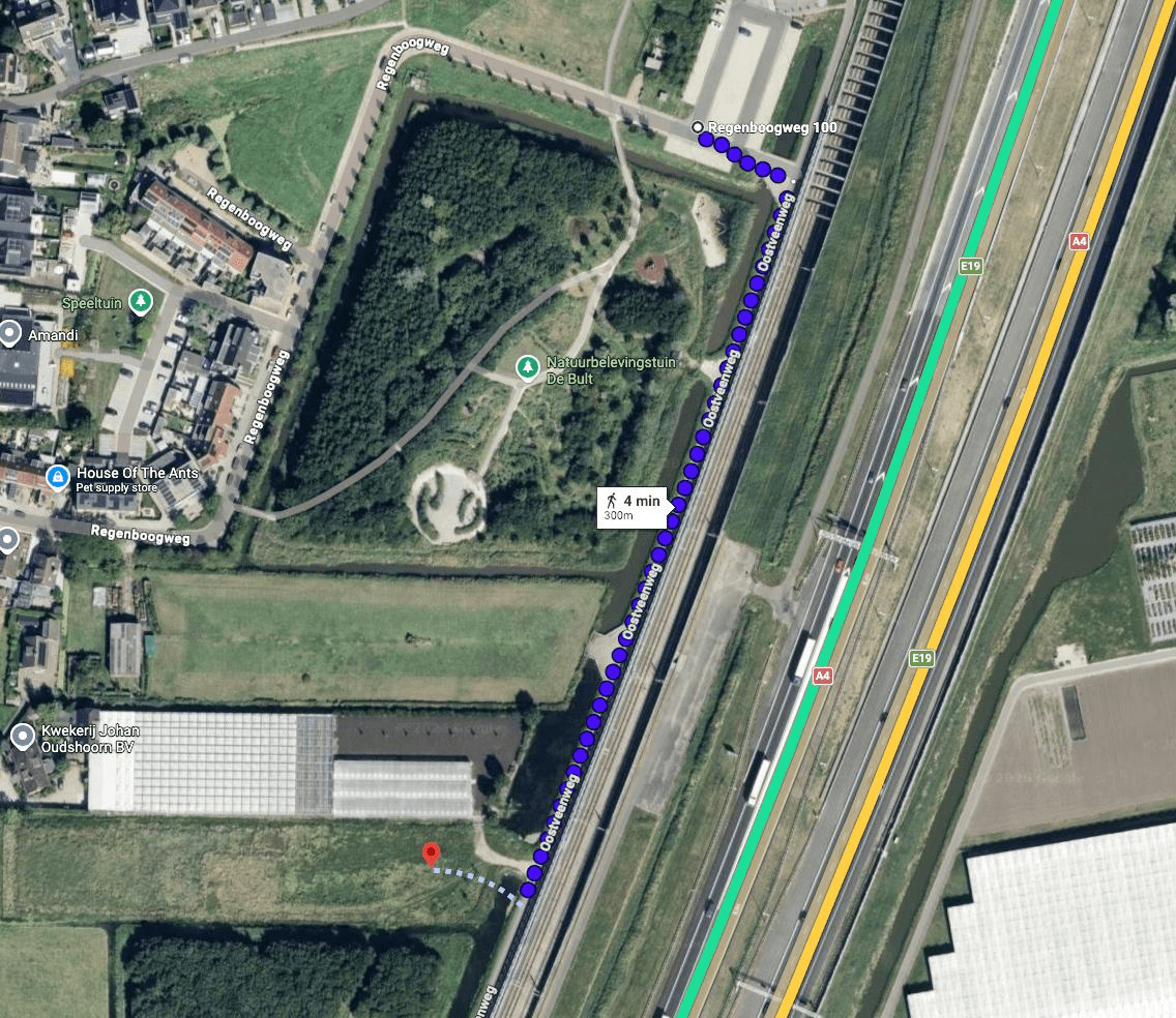 Route naar de locatie